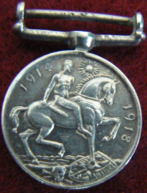 Miniature British War medal, 1914 - 1918
