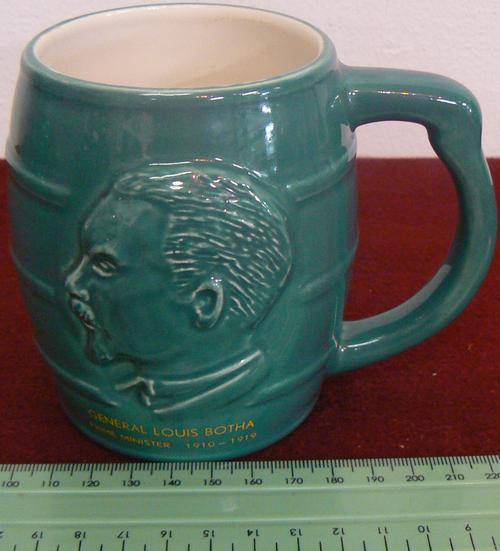 Green General Louis Botha mug, Prime Minister 1910 - 1919