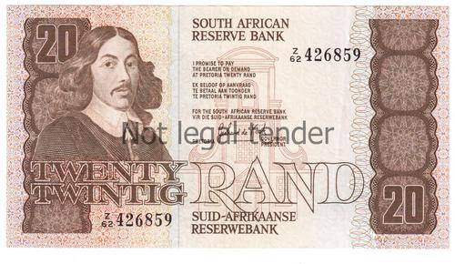South Africa R20 G De Kock UNC Replacement note Z62