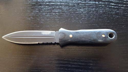 takedown double edged boot knife black