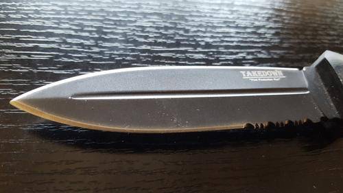 takedown double edged boot knife black