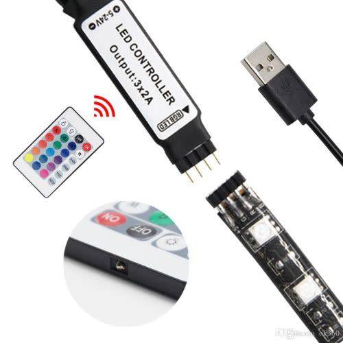 2M USB RGB LED 5050 Strip Light 16 Colours With Remote Control