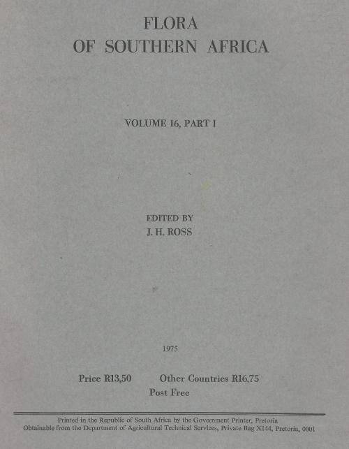 Flora of Southern Africa. Vol 16, part 1.  Ed: JH Ross. RARE. Excellent condition.
