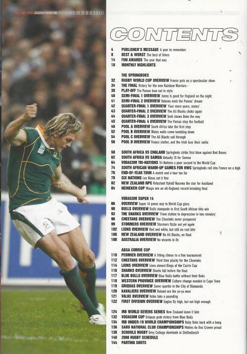 The Rugby Annual: 2008. Condition: Almost new.  SA's win in the 2007 RWC.