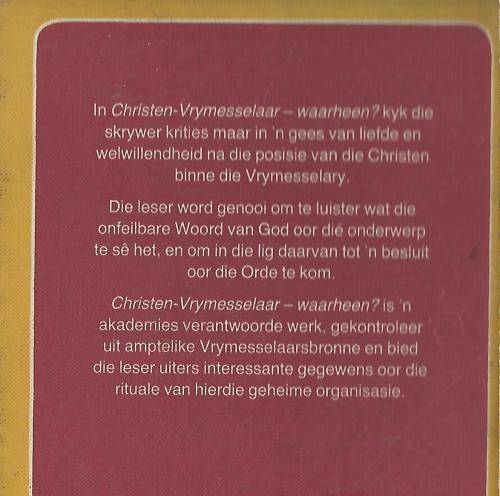 Christen-Vrymesselaar - Waarheen?  JJ Swart.