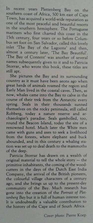 Portrait of Plettenberg Bay - Patricia Storrar. SIGNED by author.