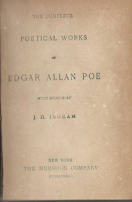 Complete Poetical Works of Edgar Allan Poe.