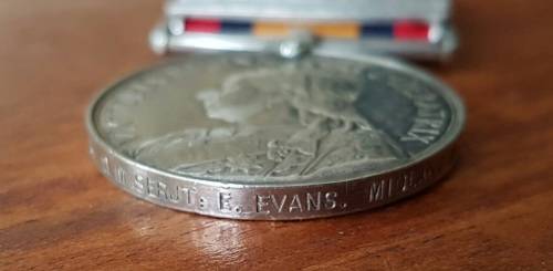 Boer War medal to Midland Mounted Rifles - E. Evans