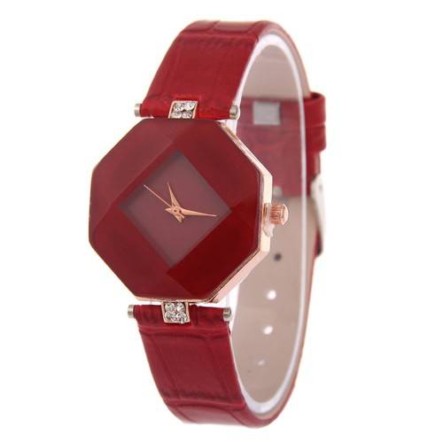 Women's Charm Diamond Leather Analog Wrist Watch
