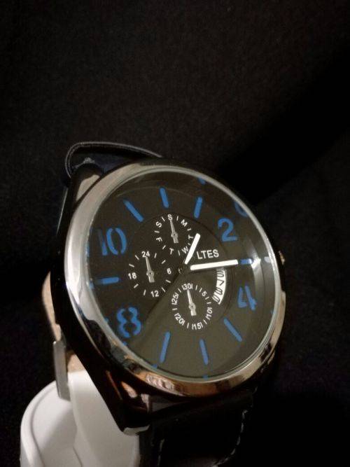 Men's Leather Military  Wrist Watch