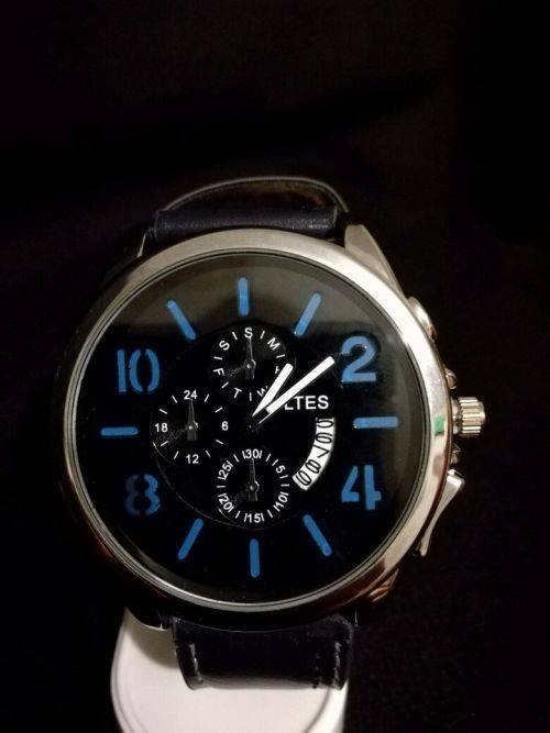 Men's Leather Military  Wrist Watch