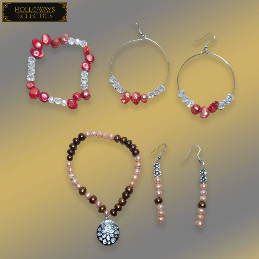 Rare Pearl And Swarovski Crystals Jewellery LotII