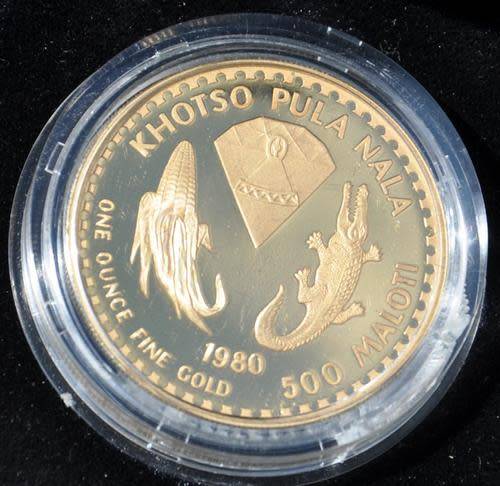 1 Oz Gold 1980 Lesotho 500 Maloti -110th Anniversary Moshoeshoe I