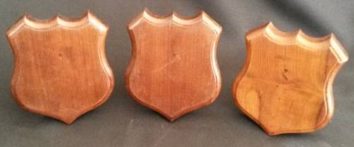 3 x Vintage (blank) wooden shields (Stinkwood)