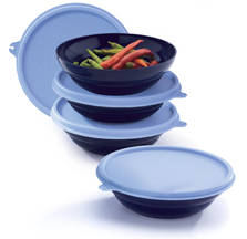 Tupperware Legacy Bowls (480ml x 4) Blossom lids