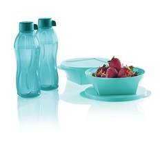 Tupperware Outdoor Dining Bowl Set (600ml x 2,  & 2 Eco bottles 500ml x 2)