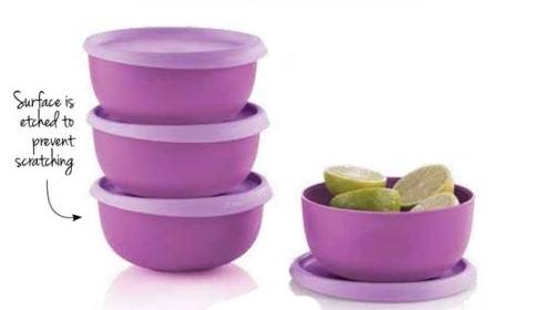 Tupperware Blossom Bowl Set(4 x 550ML) purple