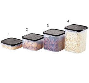 Tupperware SQUARE SET 1,2&3(1.2L, 2.6L, 4L ) BLACK, AQUA, INDIGO, PURPLE OR WINE