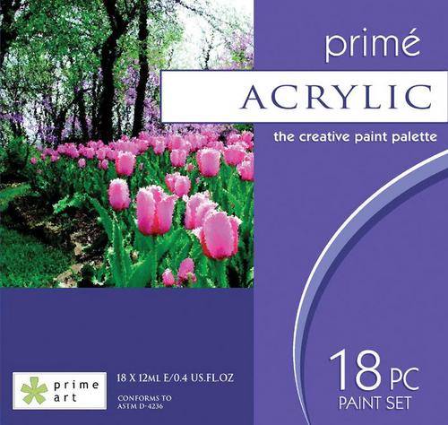 Prime art acrylic set - 18 x 12ml tubes