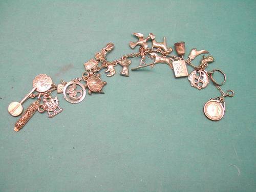 Sterling Silver Charm Bracelet with Charms
