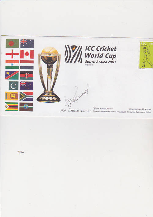 ICC 2003 COVER SIGNED BY S.A GREAT OPENING BATSMAN '' BARRY RICHARDS ''