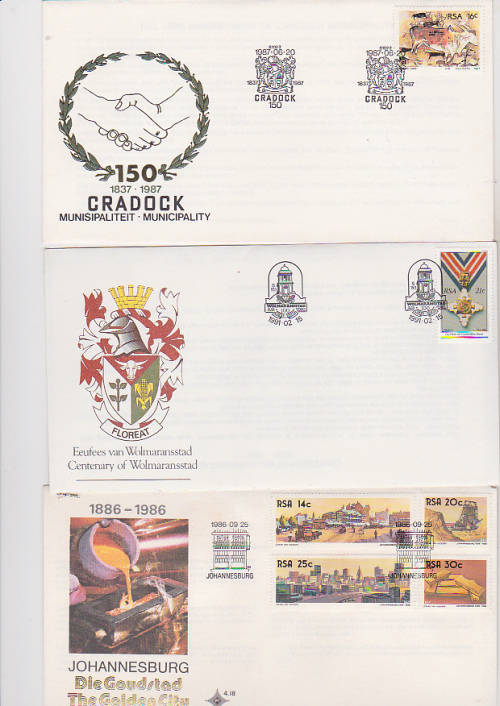 100 YEARS OF WOLMARANDSSTAD  , 150 YEARS CRADDOCK  , 100 JOBURG