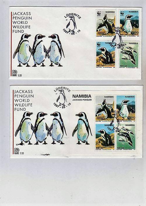 WORLD WILD LIFE SET OF  COVER ON THE JACKASS . NAMIBIA 2.22