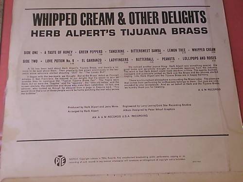 Herb Alpert's Tijuana Brass-Whipped Cream & Other Delights-lp