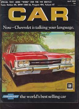 car magazine-april 1969-100% in tact-see scan-vintage