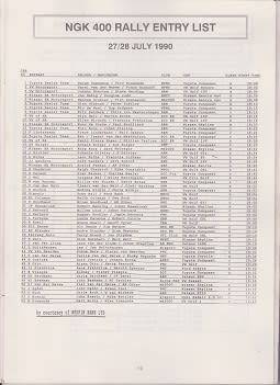 south african motor sport club presents-ngk 400 rally 27/28 july 1990-100% in tact-see scans-rare