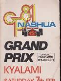 SA GRAND PRIX KYALAMI-7 FEB 1981-MAGAZINE IN VERY  GOOD CONDITION