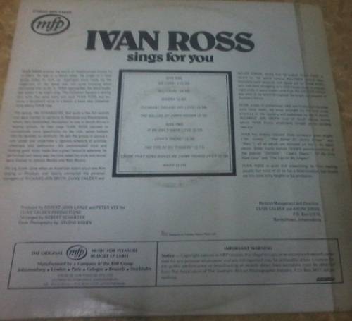 IVAN ROSS-SINGS FOR YOU-LP/VINYL RECORD-VG+