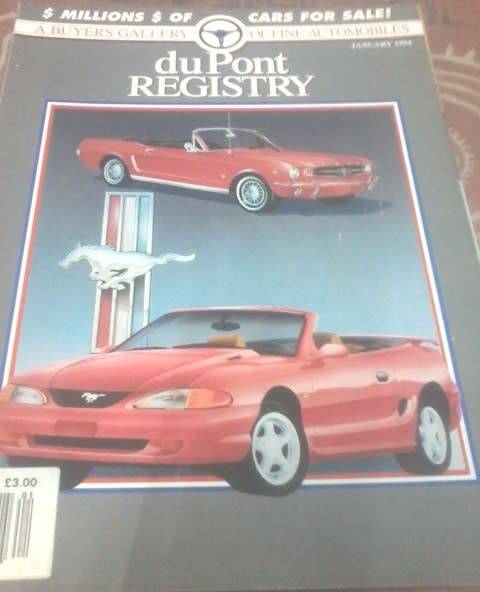 duPONT REGISTRY-JAN 1994-MAGAZINE IN VERY GOOD CONDITION