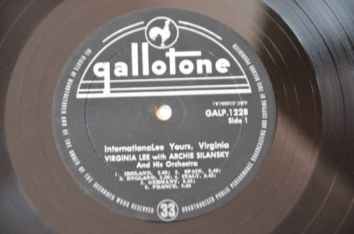 Virginia Lee, Archie Silansky And His Orchestra  Internationalee Yours Virginia-Vinyl, LP, Album