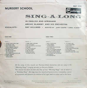 Archie Silansky And His Orchestra / Ray Hilliard  Nursery School Sing-A-Long -Vinyl, LP