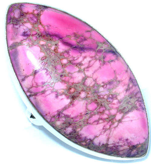 STERLING SILVER PINK SEA SEDIMENT JASPER RING SIZE 7