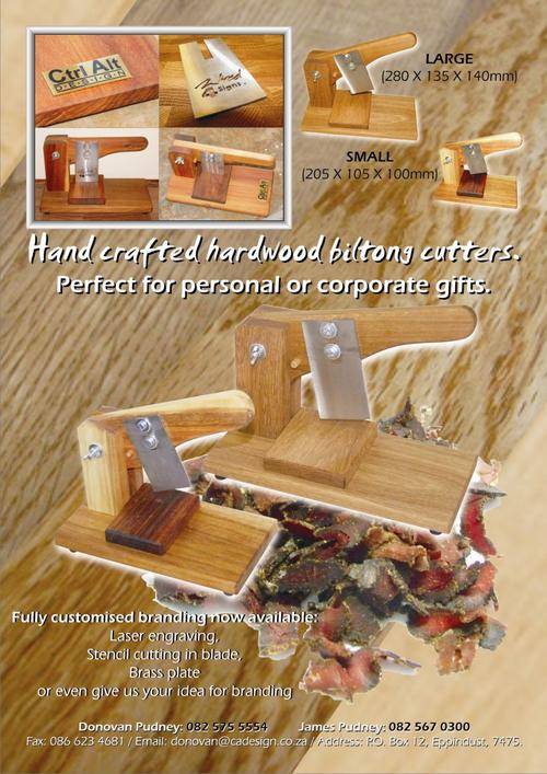 Blackwood or Oak Biltong Cutter - Large