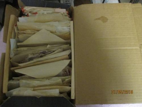 SHOE BOX FULL OF SOUTH AFRICAN STAMPS SORTED SOME ON PAPER