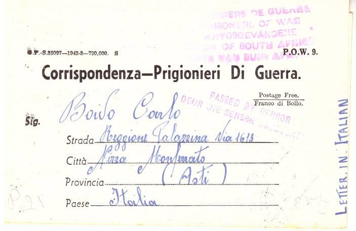 UNION PRISONER OF WAR ITEM ITALIAN PRISONER CORRESPONDENCE RARE ITEM