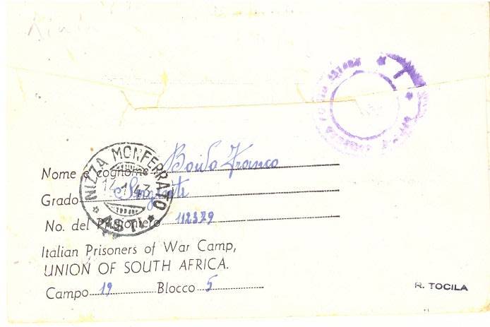 UNION PRISONER OF WAR ITEM ITALIAN PRISONER CORRESPONDENCE RARE ITEM