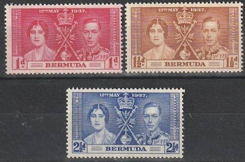 BERMUDA 1937 Coronation of King George VI UMM CV R48.40 SG 107-09
