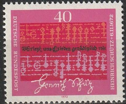GERMANY 1972 The 300th Anniversary of the Death Heinrich Schütz, Composer UMM CV R28.60 SG 1635