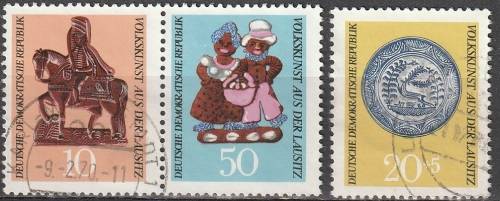 DDR 1969 Folk Art from Lausitz ULH CV R159.50 SG E1242-44