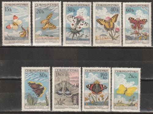 CZECHOSLOVAKIA 1961 Butterflies and Moths UMM CV R412.50 SG 1257-65