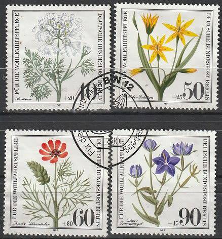 BERLIN 1980 Charity Stamps - Herbal Plants UNH CV R126.50 SG B601-4