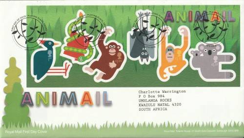 GB FDC 2016 Animal Characters - Airmail