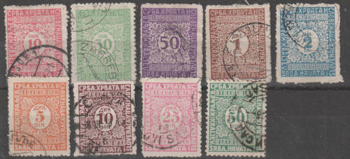 YUGOSLAVIA 1921 -1931 Numeral Stamps ULH SG D184-92 POSTAGE DUES
