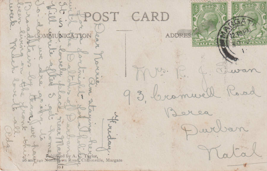 USED POST CARD CLIFTONVILLE 1904