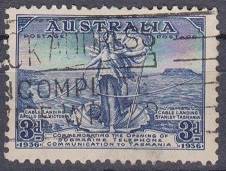 AUSTRALIA 1936 Opening of the Telephone Caple between Australia and Tasmania HINGE REM