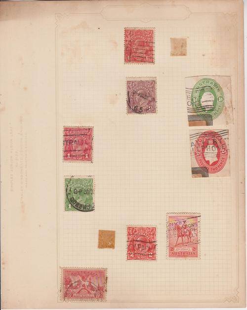 AUSTRALIA ON ALBUM PAGE FOXING